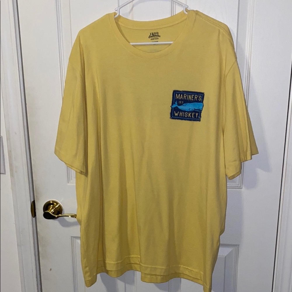 Izod Saltwater Yellow Short Sleeve Tee Casual Comfort Size 2XL